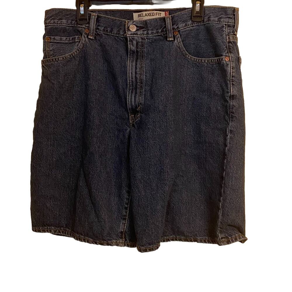 Levis 550 Jean Shorts Men Size 36 Size Dark Blue Relaxed Fit Y2K Red Tab Vtg